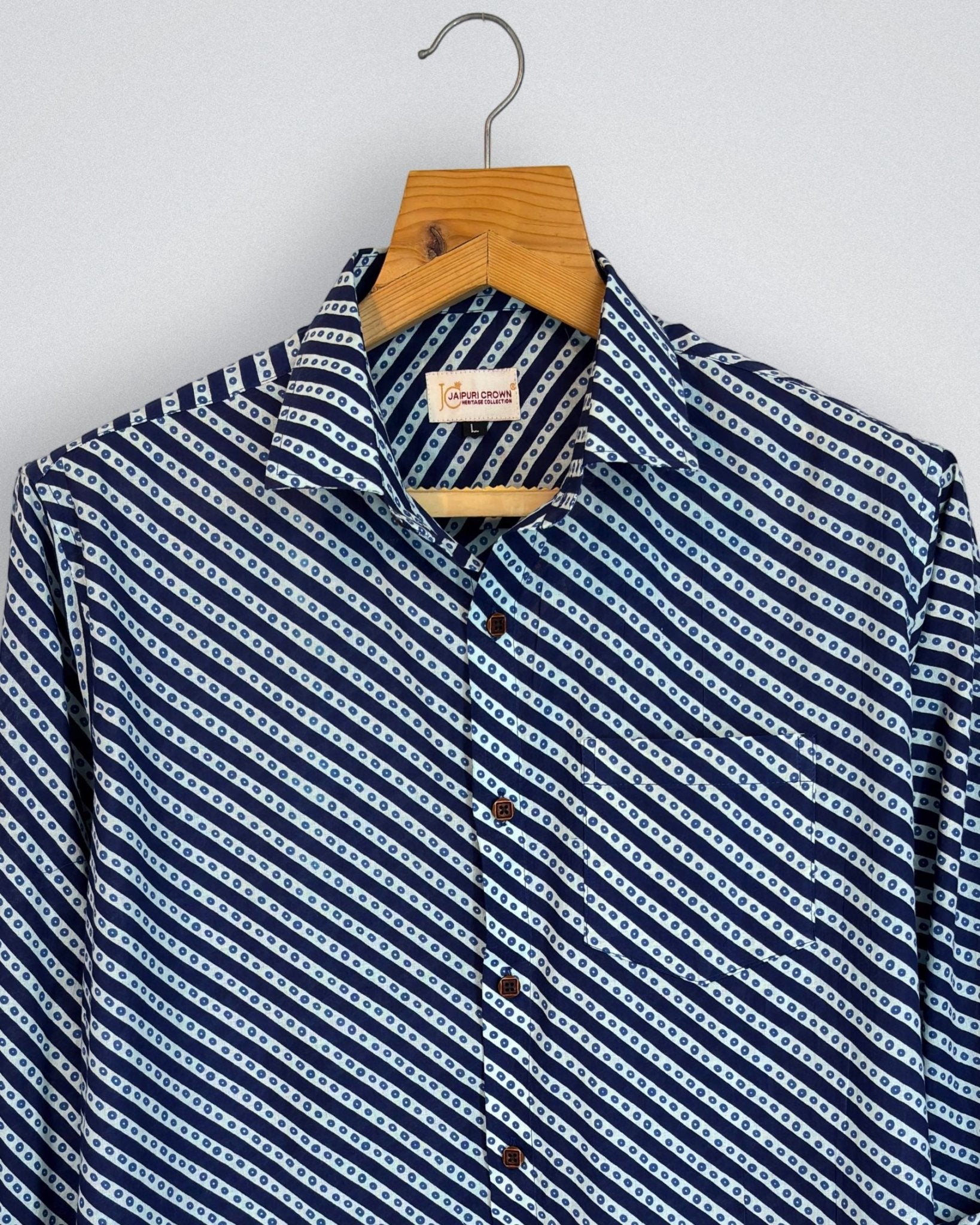 Sanganeri Stride - Pure Cotton Shirt - Jaipuri Crown