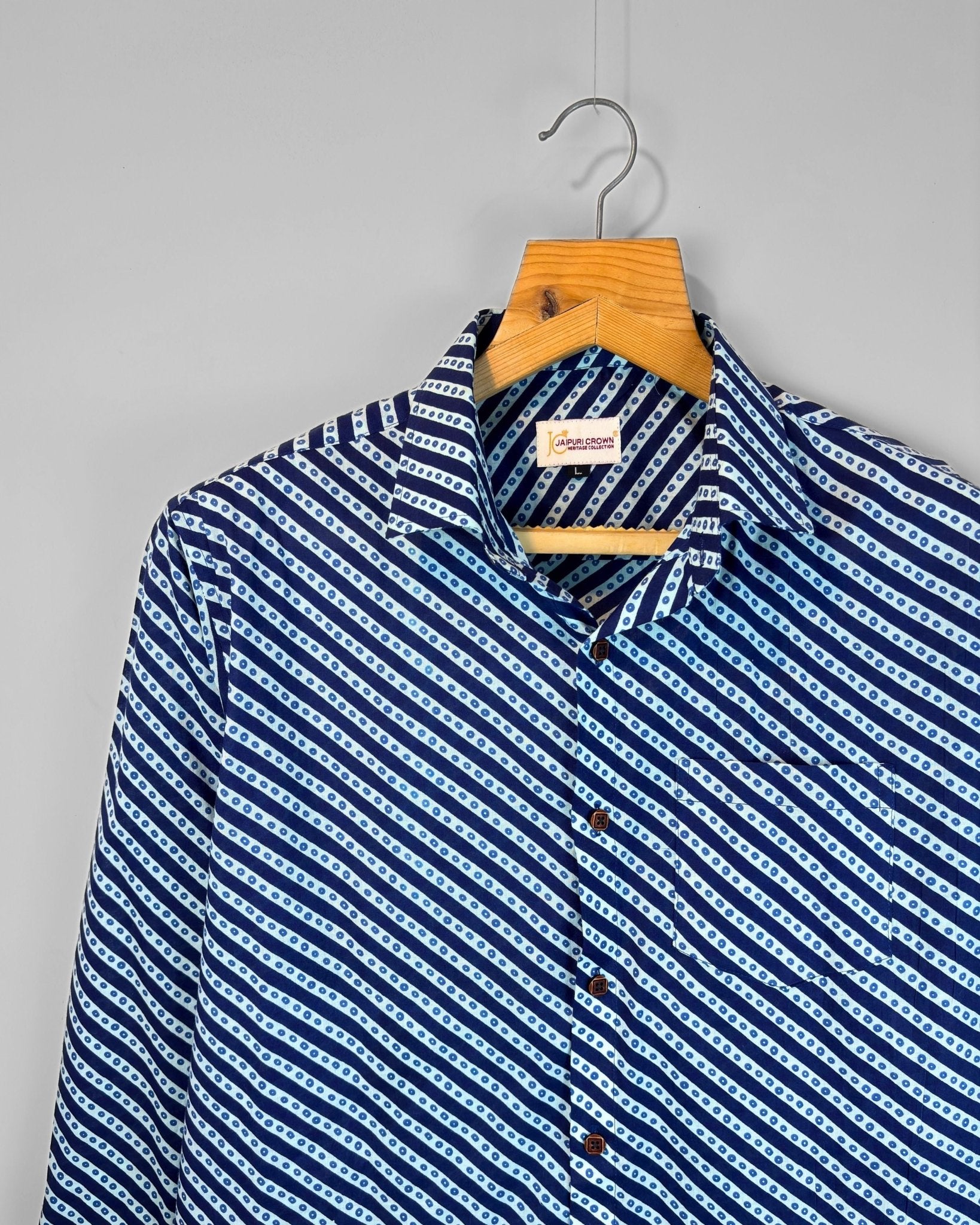 Sanganeri Stride - Pure Cotton Shirt - Jaipuri Crown