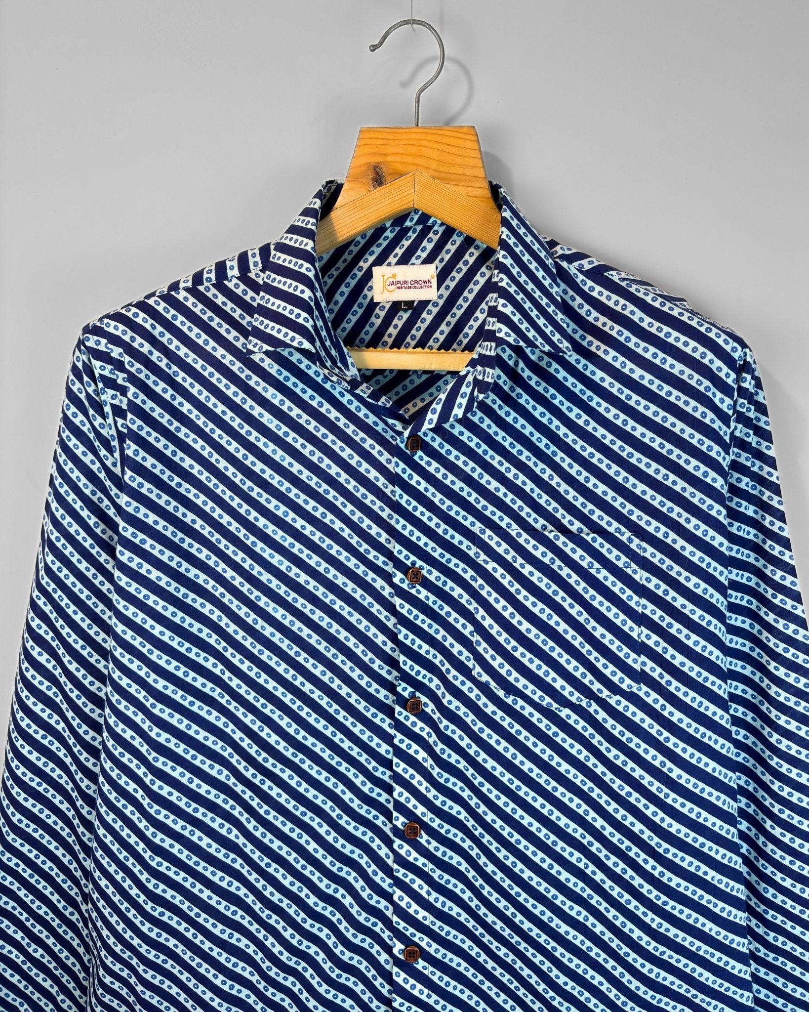 Sanganeri Stride - Pure Cotton Shirt - Jaipuri Crown