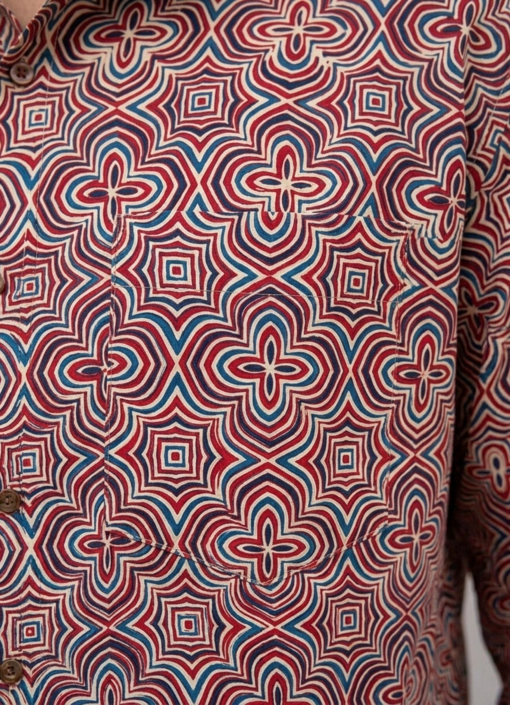 Sanganeri Style – Men's Full Sleeve Cotton Shirt - Jaipuri Crown