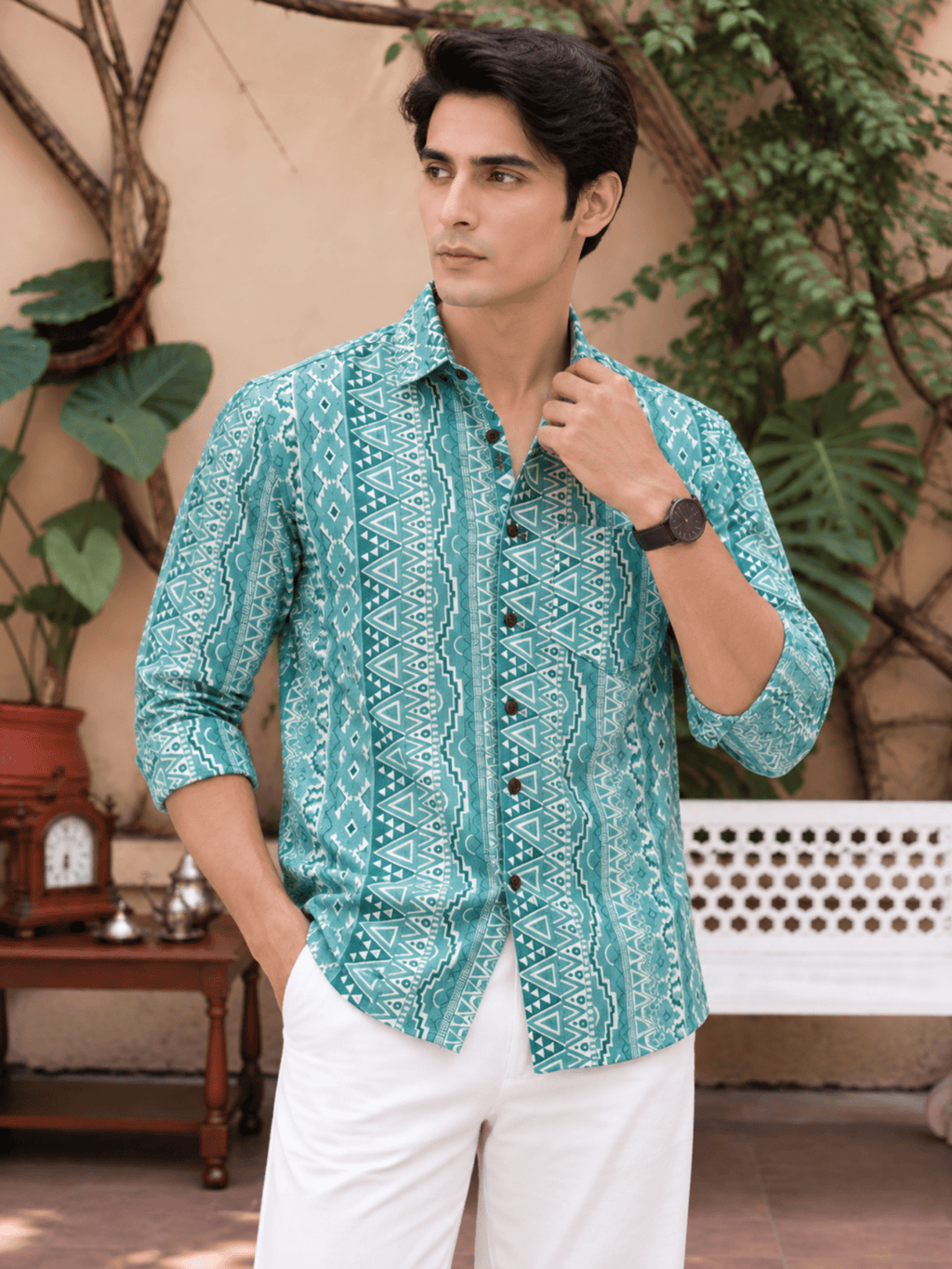 Sanganeri Style – Men's Full Sleeve Printed Shirt - Jaipuri Crown