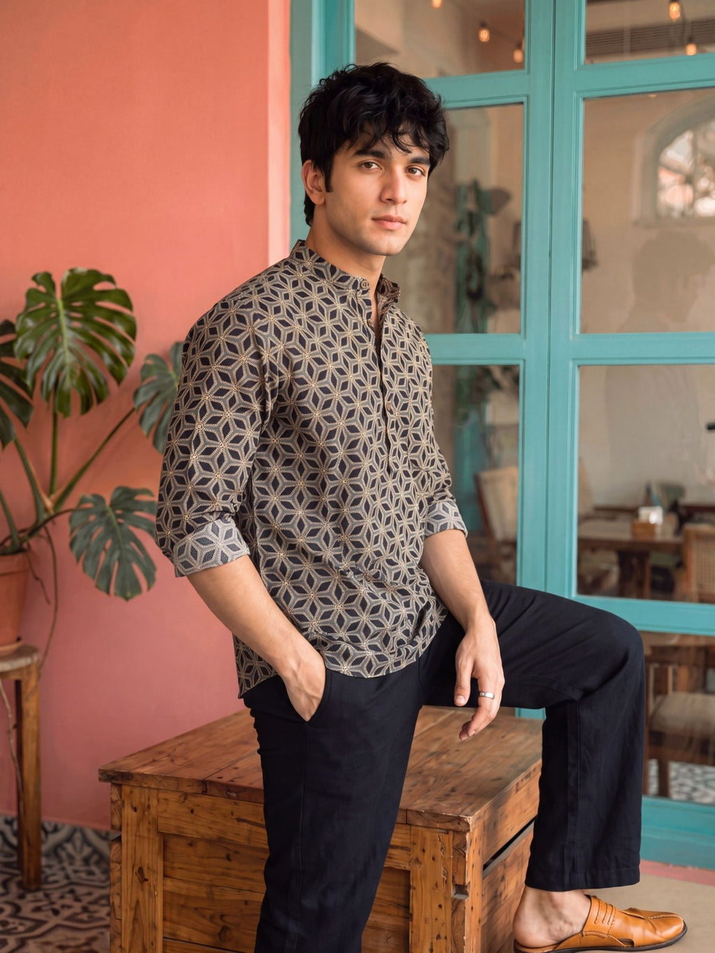 Sanganeri Style – Printed Cotton Short Kurta - Jaipuri Crown