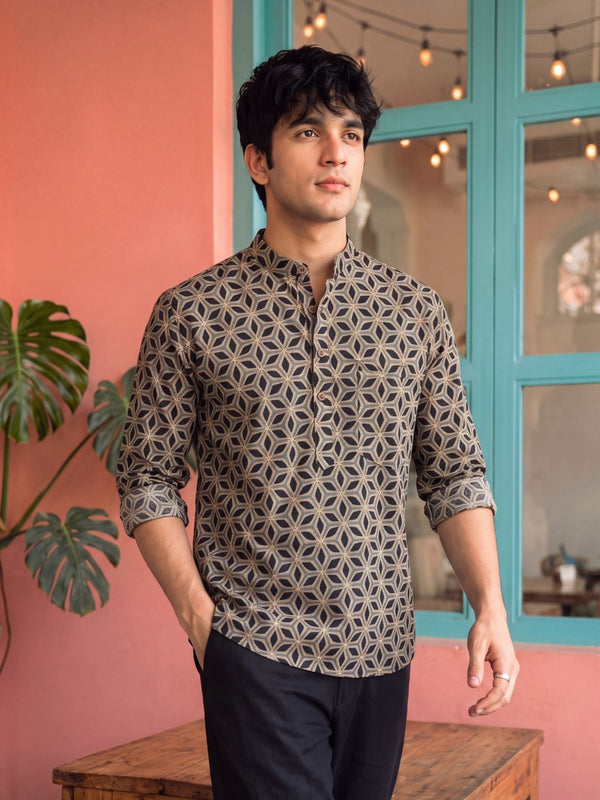Sanganeri Style – Printed Cotton Short Kurta - Jaipuri Crown