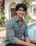 Sanganeri Symphony – Men's Printed Cotton Shirt - Jaipuri Crown