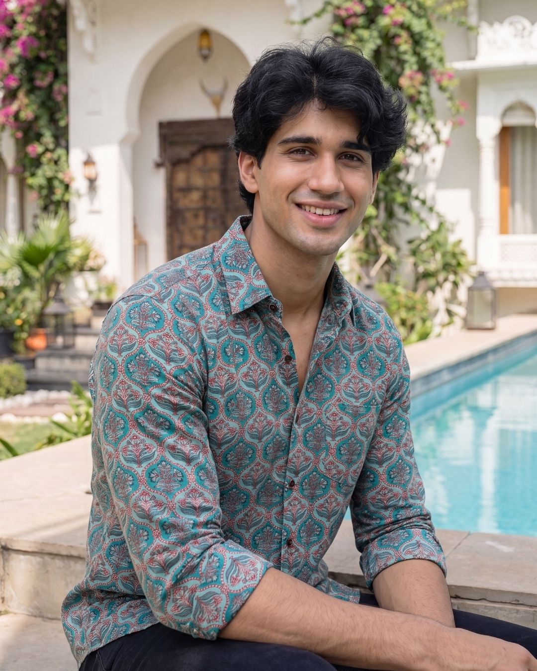 Sanganeri Symphony – Men's Printed Cotton Shirt - Jaipuri Crown