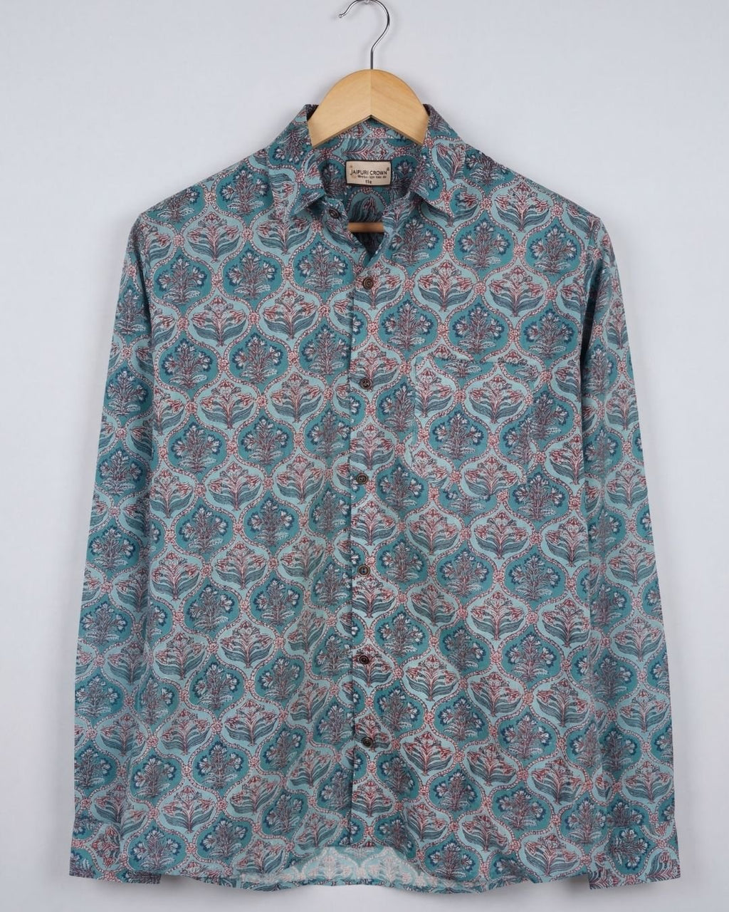 Sanganeri Symphony – Men's Printed Cotton Shirt - Jaipuri Crown