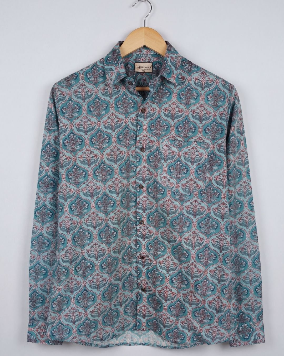 Sanganeri Symphony – Men's Printed Cotton Shirt - Jaipuri Crown