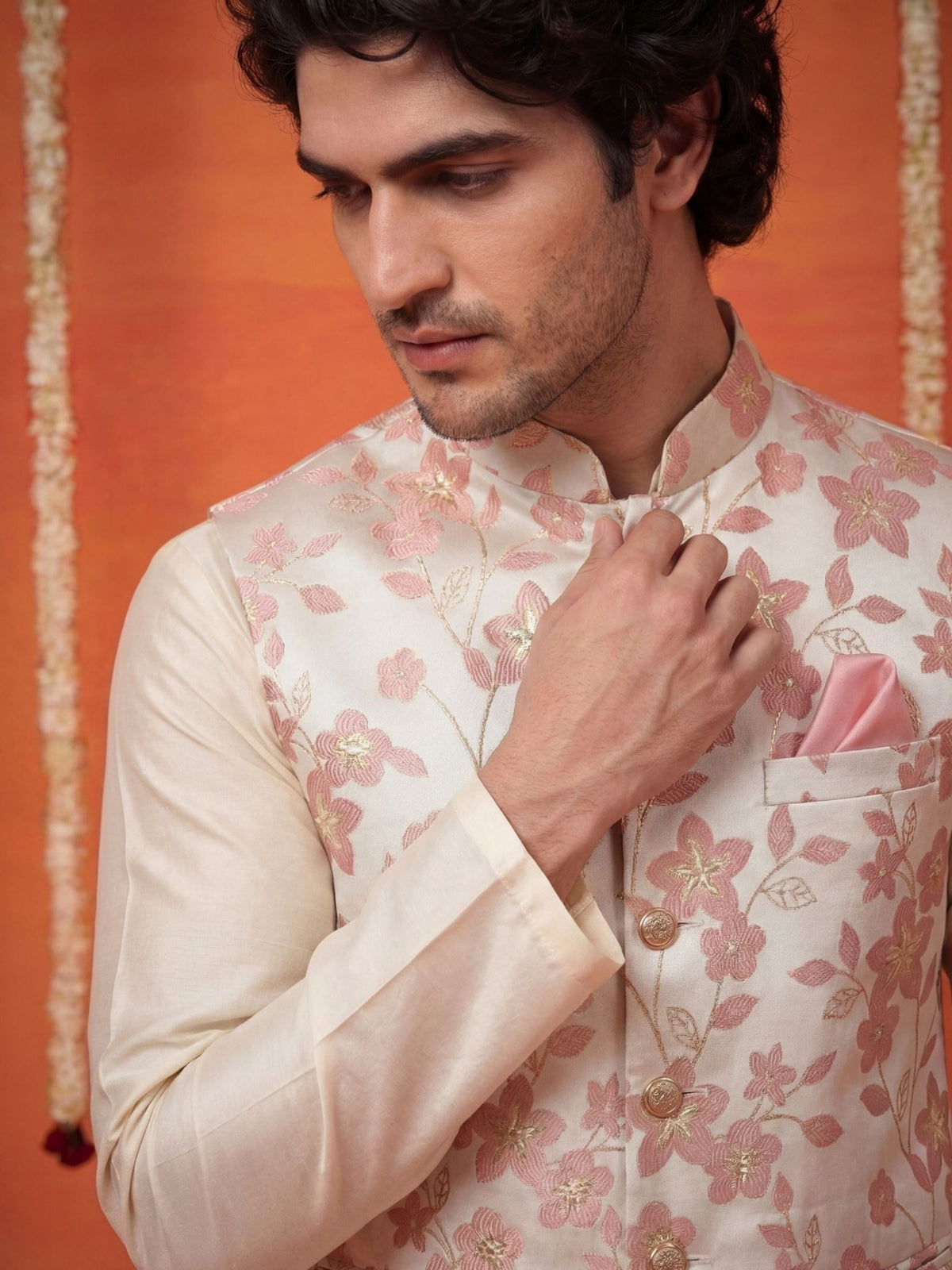 "सदरी" (Sadri) Jacquard Modi Jacket - Jaipuri Crown