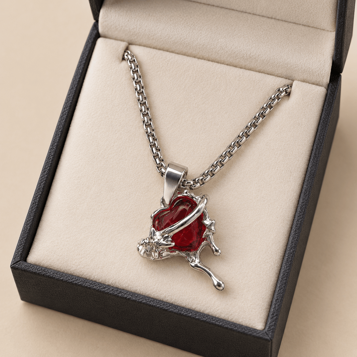 Sculptural Silver Necklace - Men's Jewellery - Jaipuri Crown