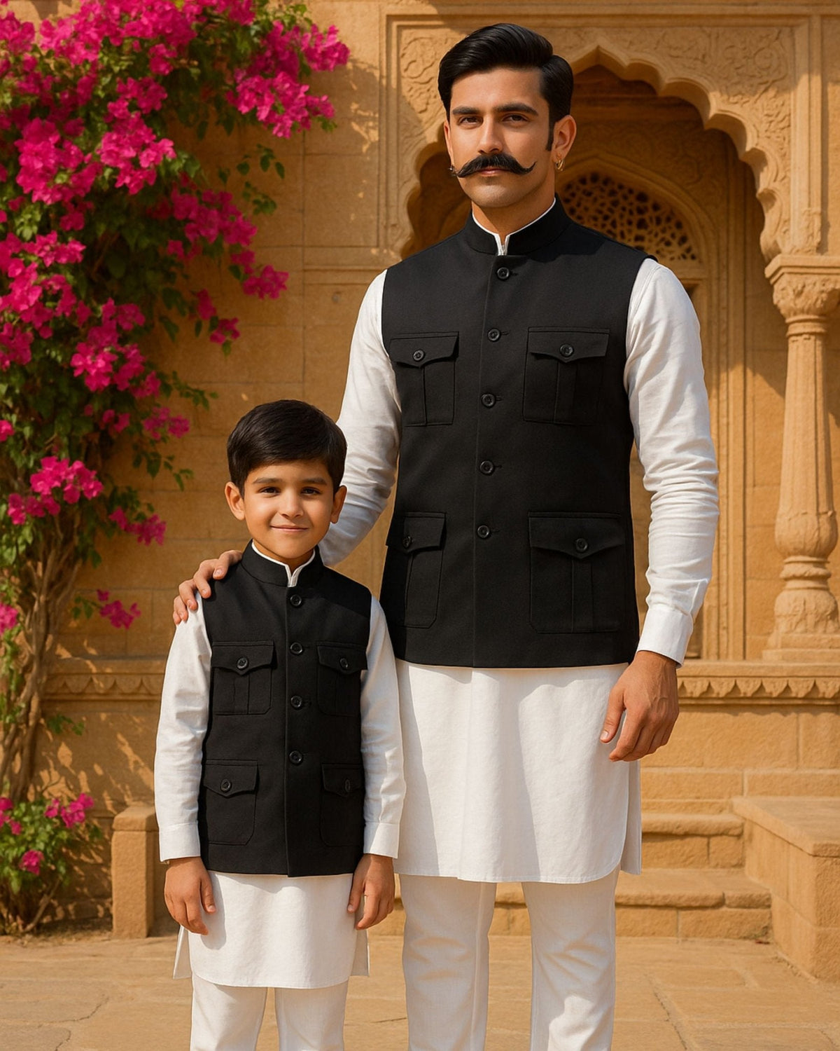 Semi - Hunting Jacket - Black - Jaipuri Crown