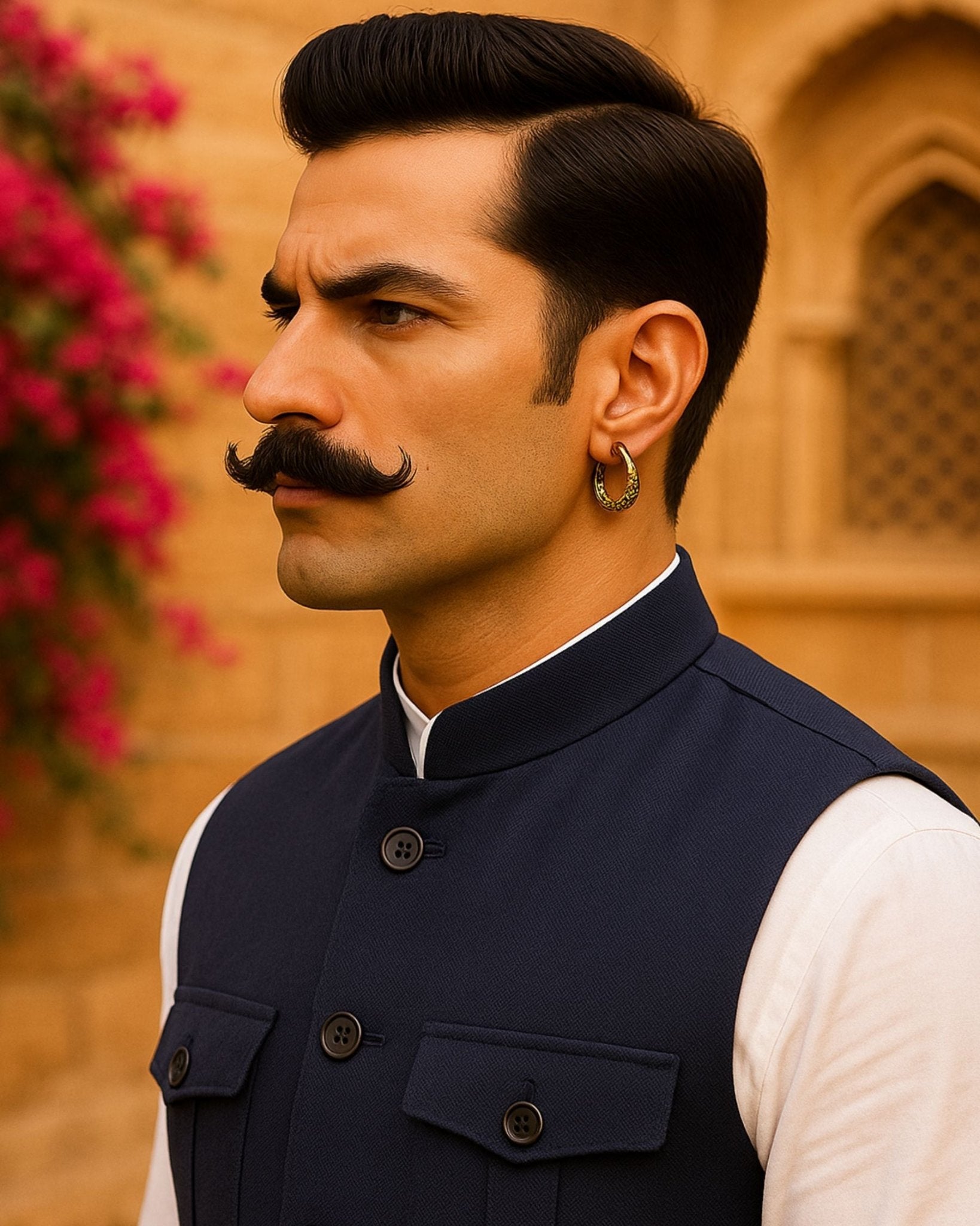 Semi - Hunting Jacket - Blue - Jaipuri Crown