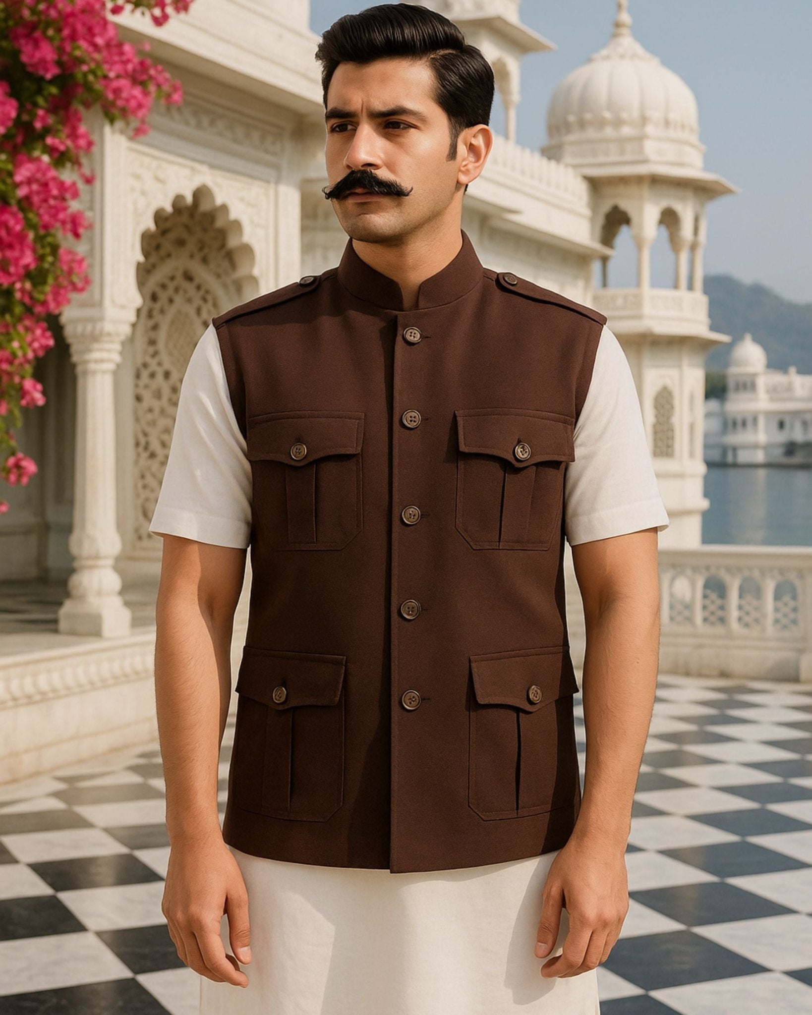 Semi - Hunting Jacket - Coffee - Jaipuri Crown