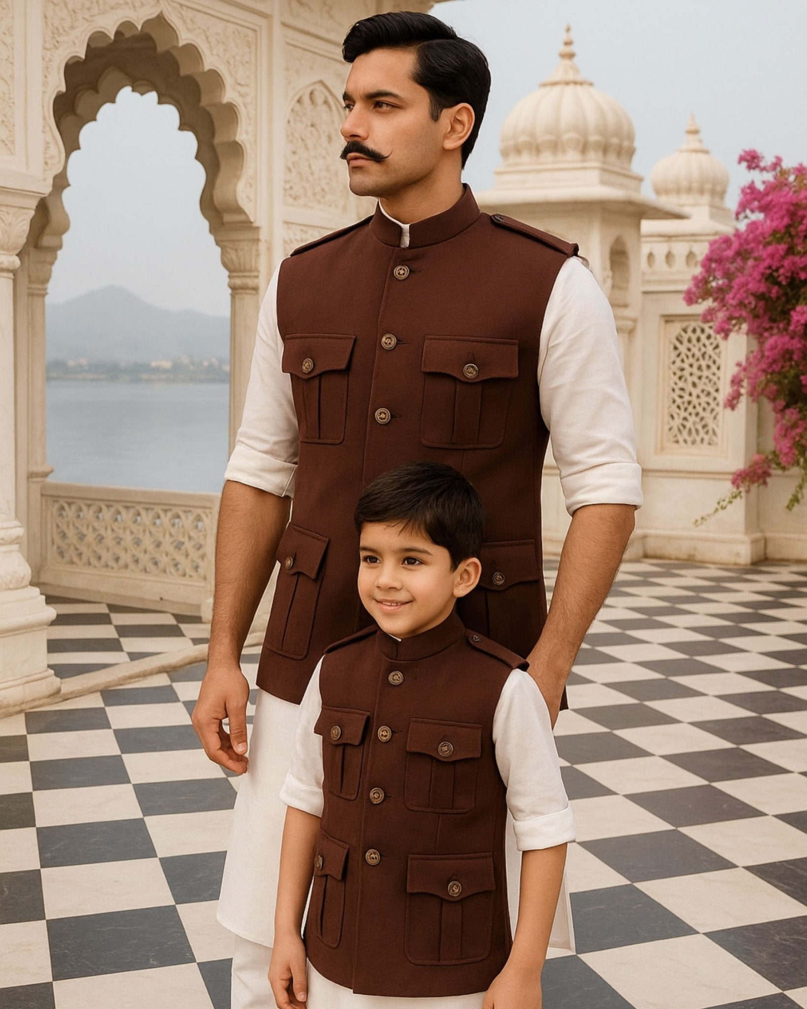 Semi - Hunting Jacket - Coffee - Jaipuri Crown