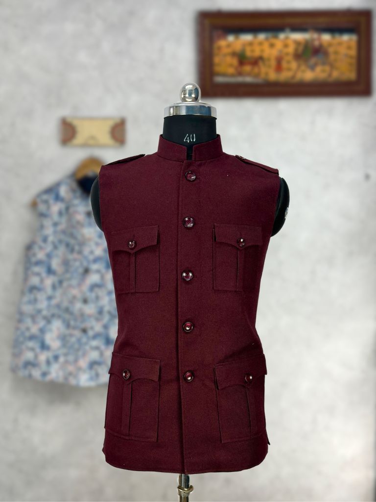 Semi - Hunting Jacket - Marron - Jaipuri Crown
