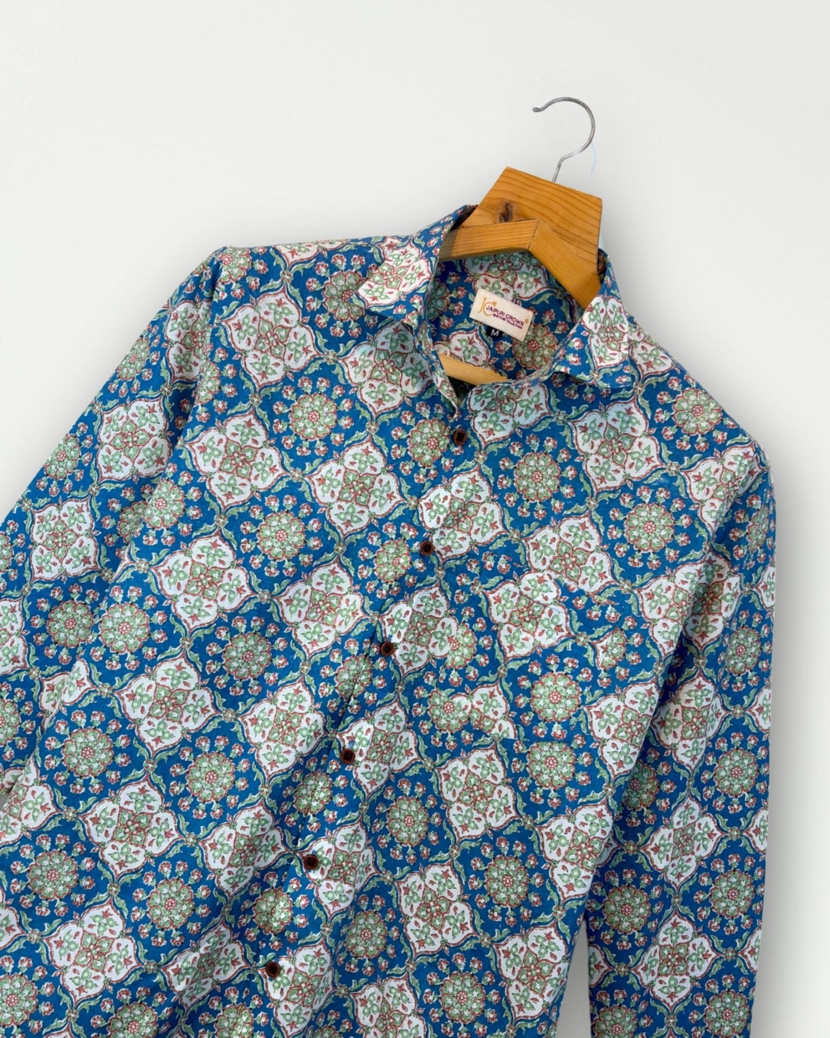 Serene Bloom - Pure Cotton Shirt - Pure Cotton Shirt - Jaipuri Crown