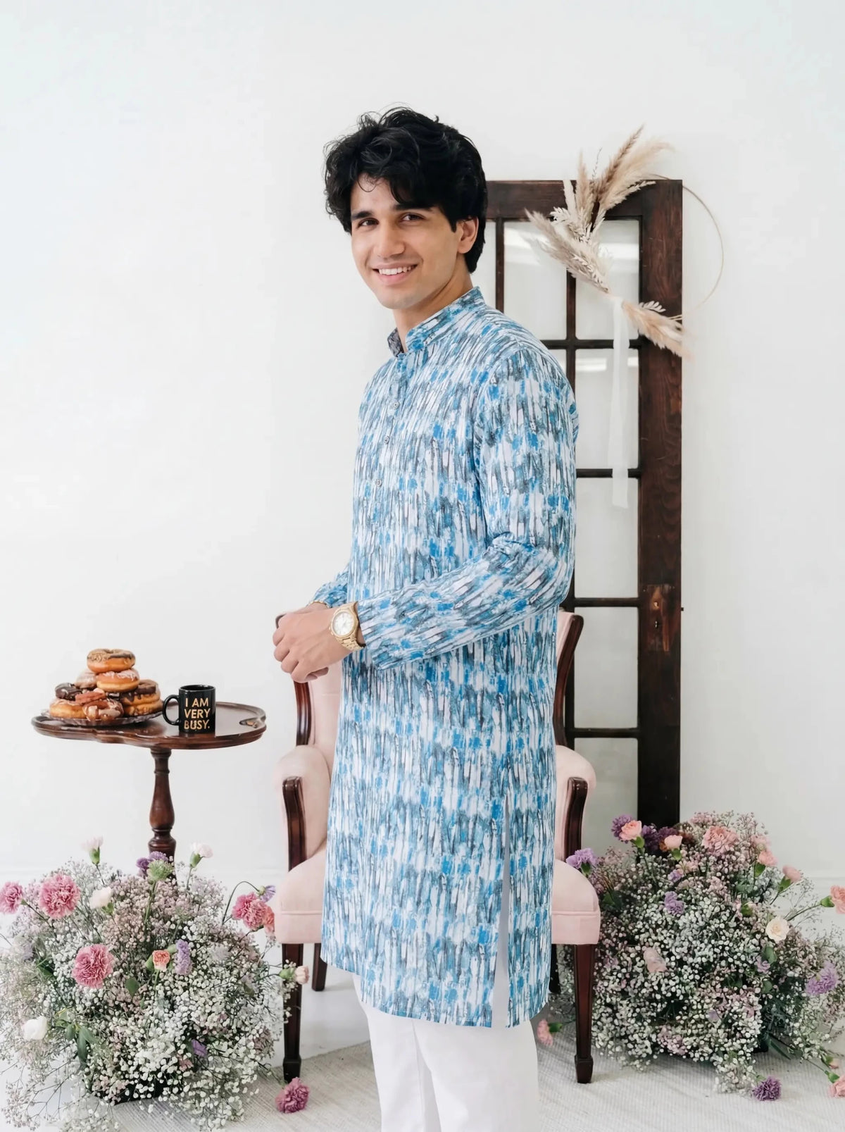 Serene Stripes Printed Lucknowi Kurta - Jaipuri Crown
