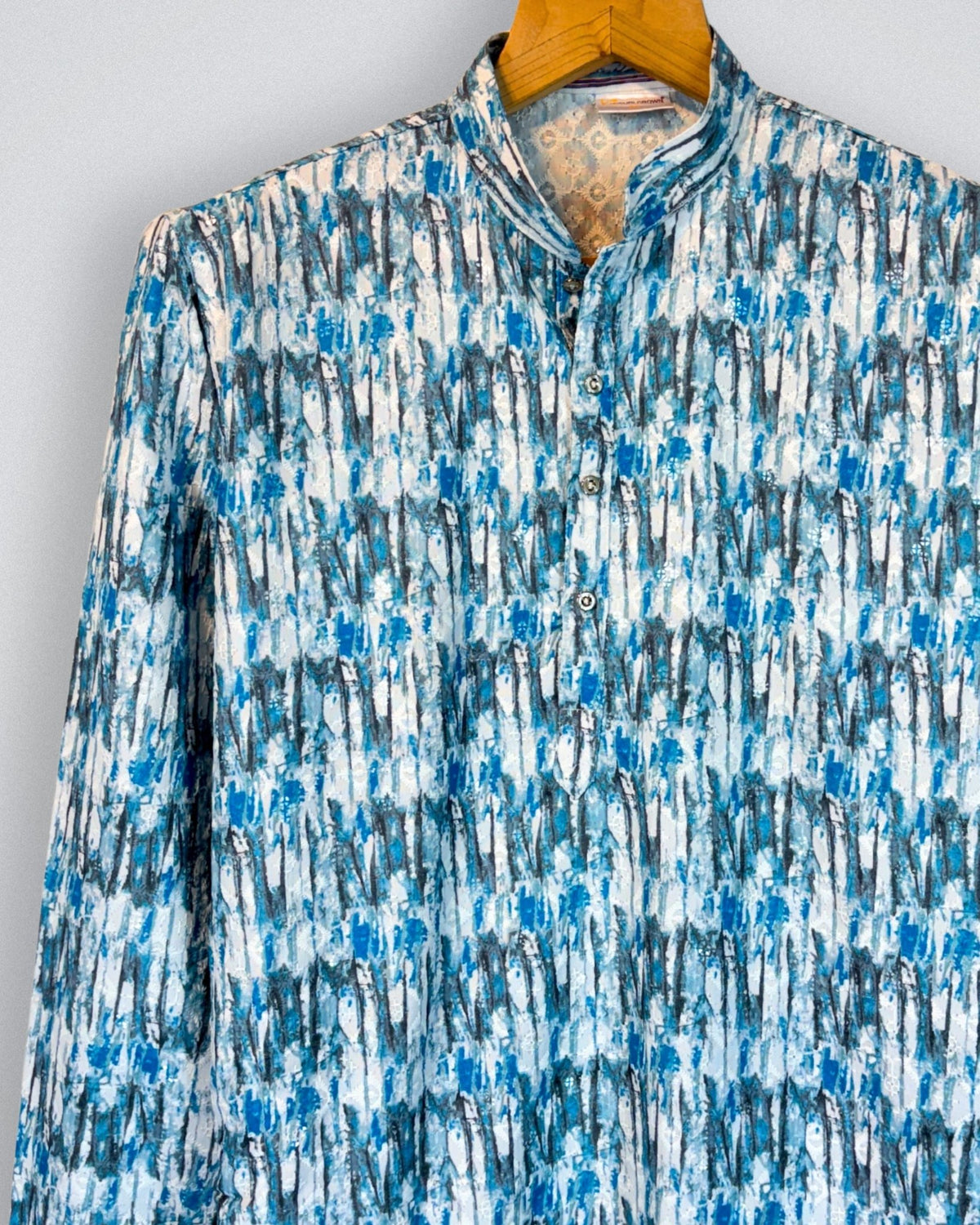 Serene Stripes Printed Lucknowi Kurta - Jaipuri Crown