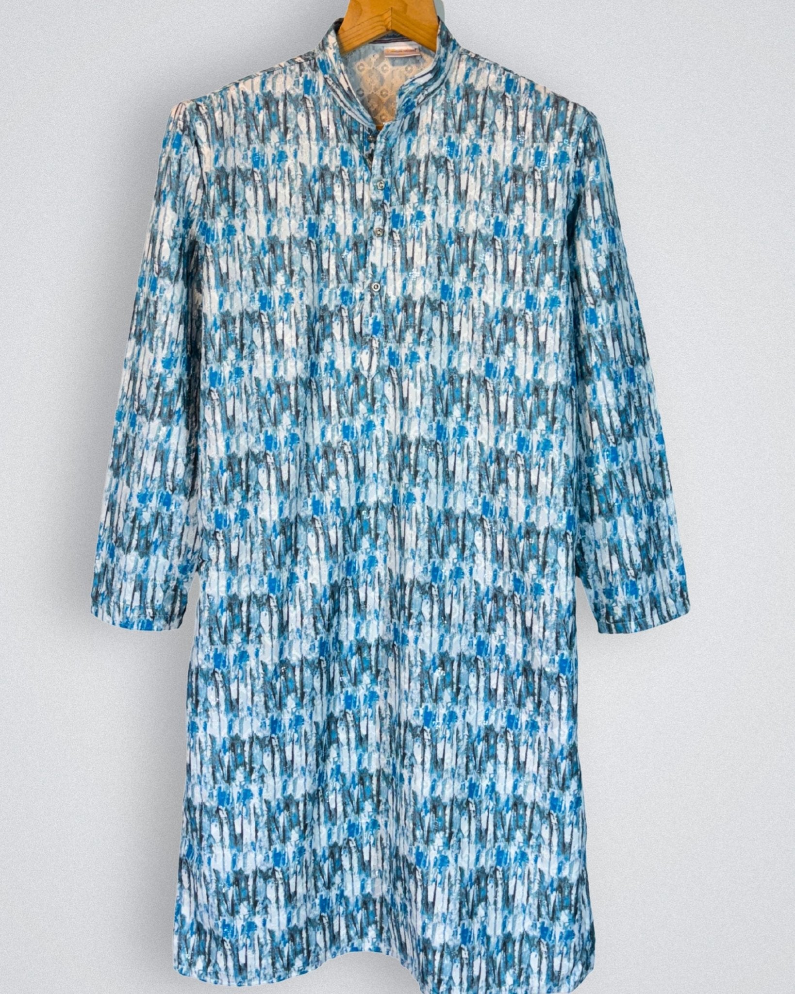 Serene Stripes Printed Lucknowi Kurta - Jaipuri Crown