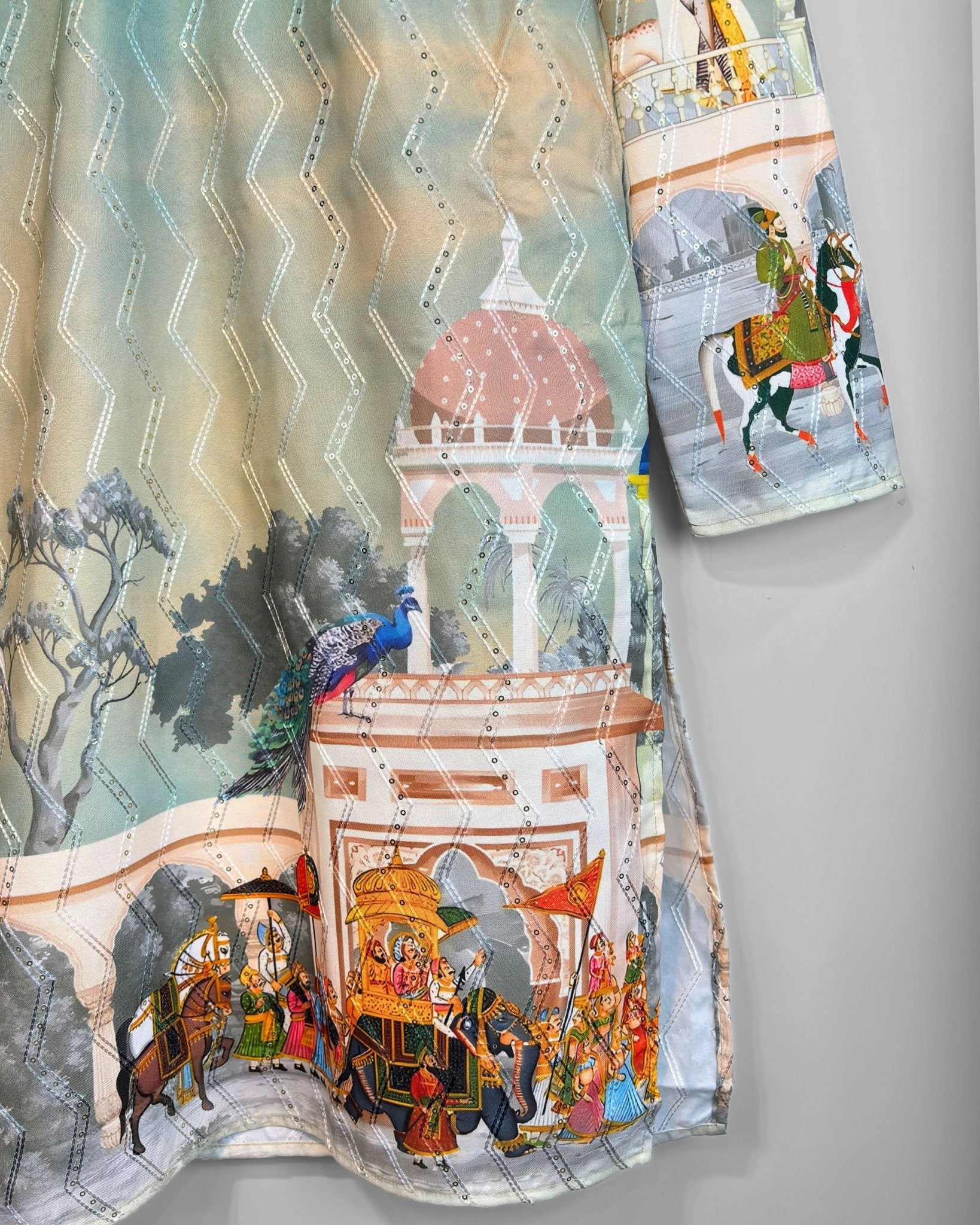 Shehnai Royale – Printed Kurta for Men - Jaipuri Crown