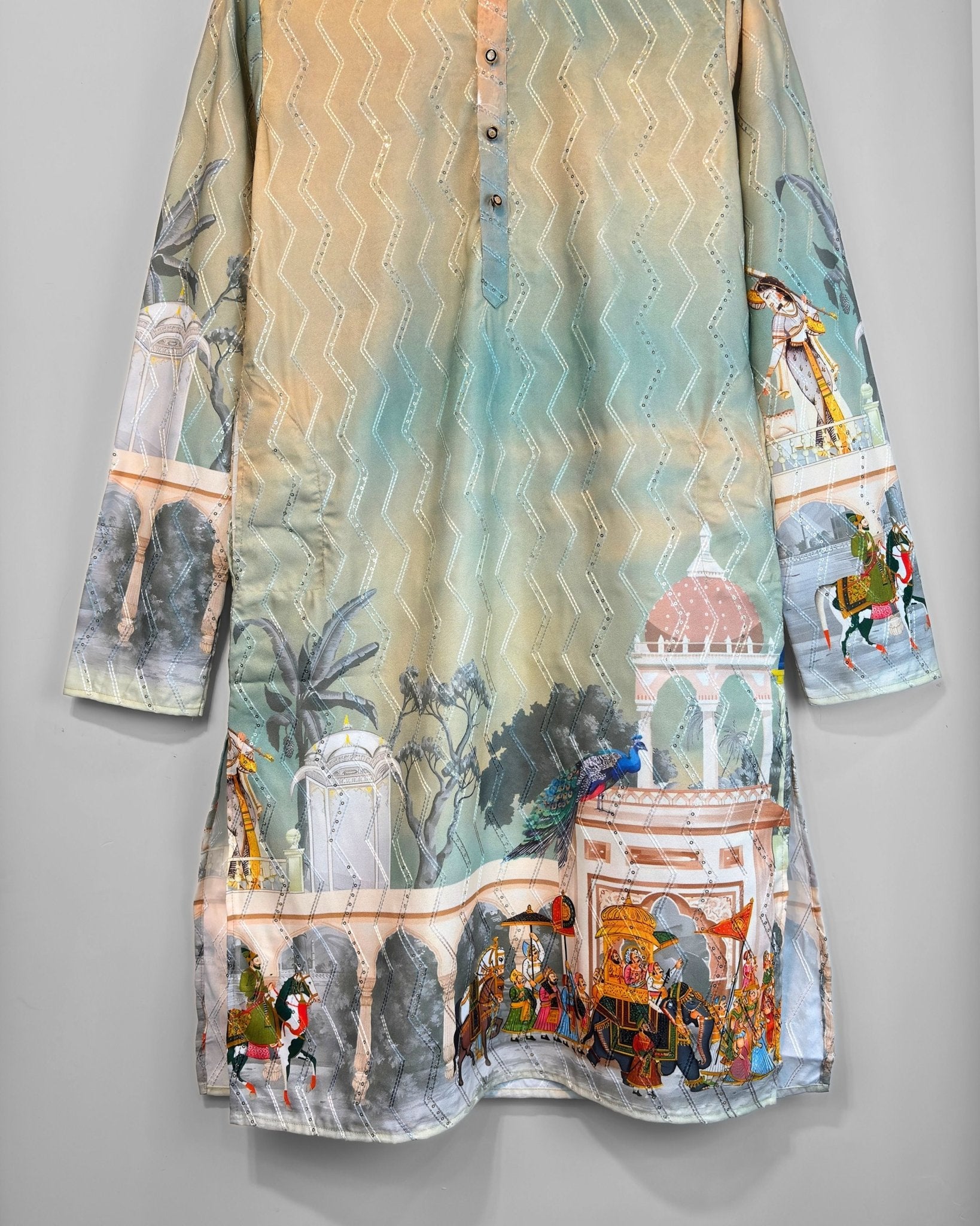 Shehnai Royale – Printed Kurta for Men - Jaipuri Crown