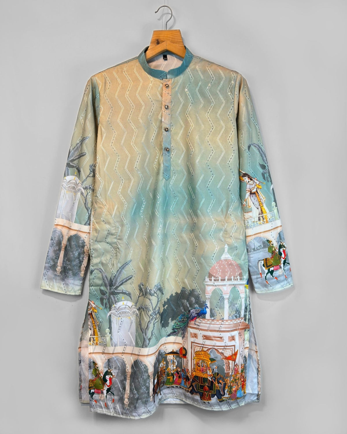 Shehnai Royale – Printed Kurta for Men - Jaipuri Crown