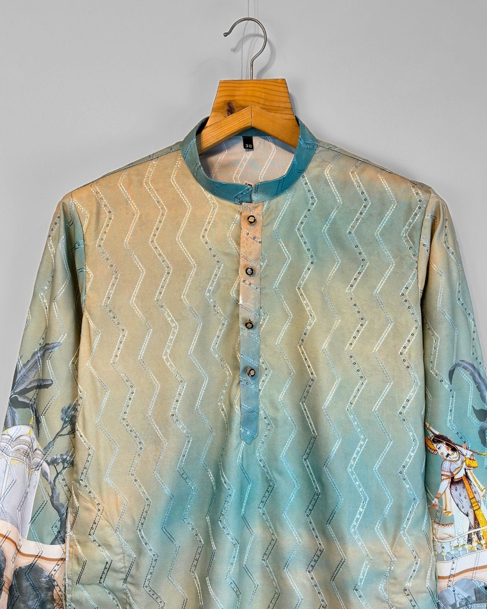 Shehnai Royale – Printed Kurta for Men - Jaipuri Crown