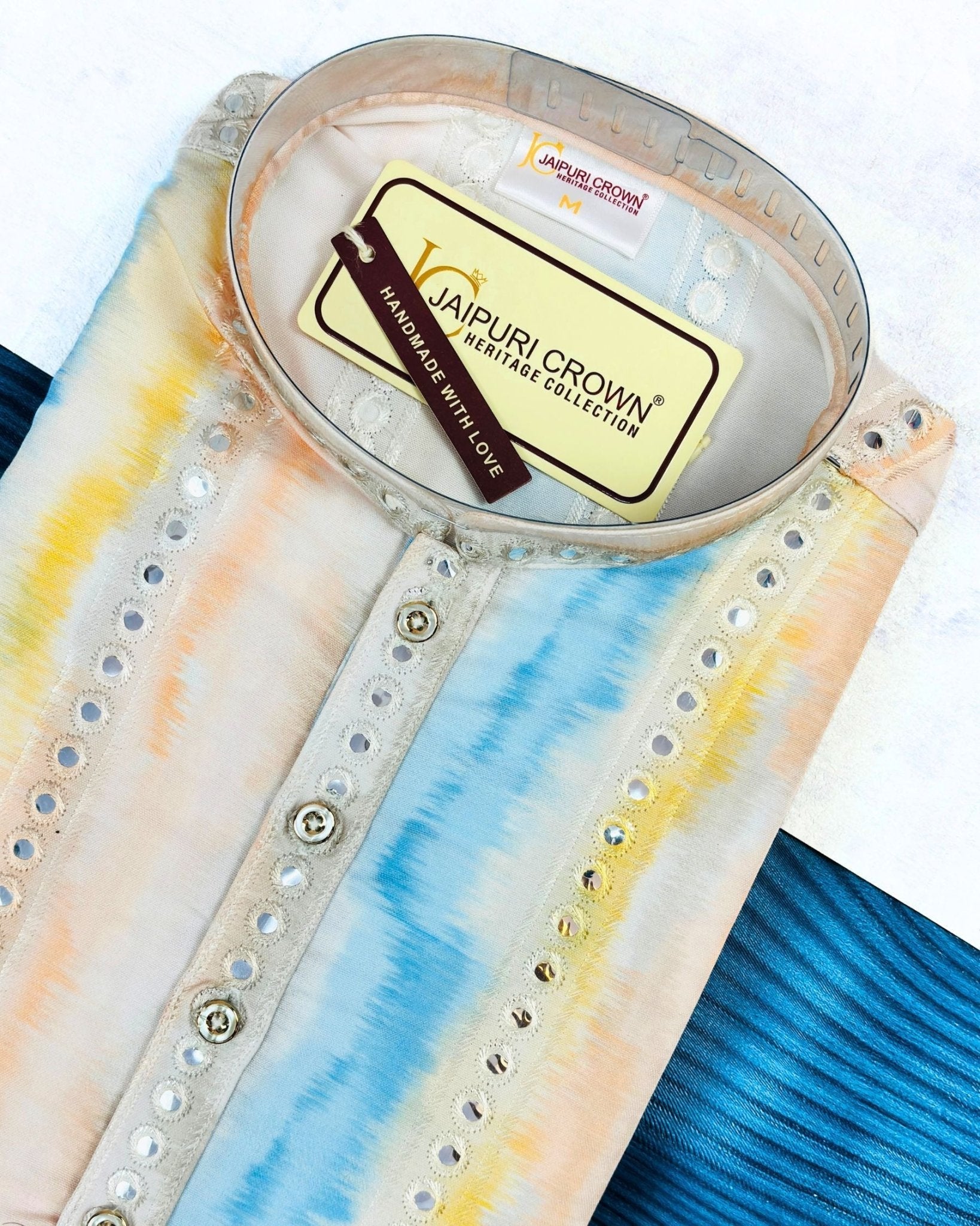 Shimmering Mirror Work Kurta - Jaipuri Crown