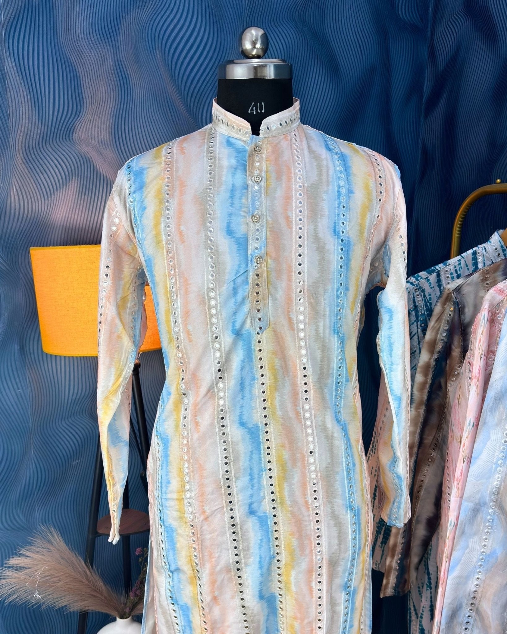 Shimmering Mirror Work Kurta - Jaipuri Crown