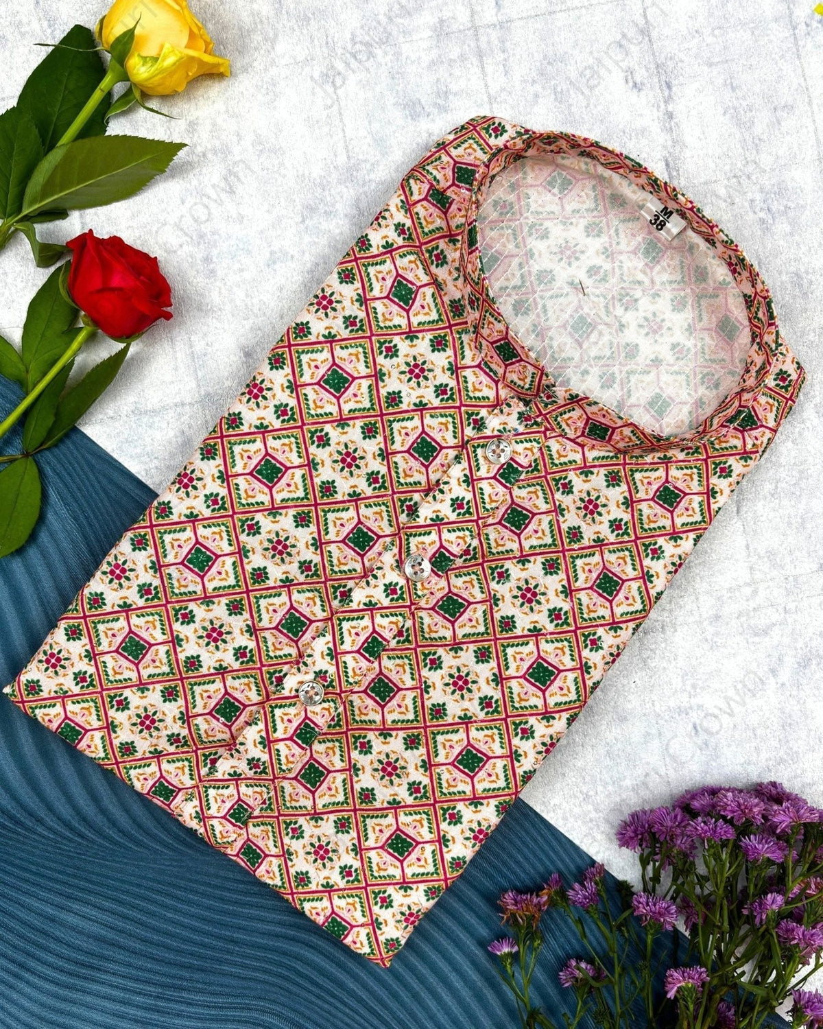 Signature Look Printed Kurta - Jaipuri Crown