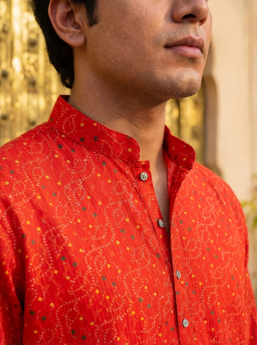 Sindoori Waves – Bandhani Style Long Kurta - Jaipuri Crown