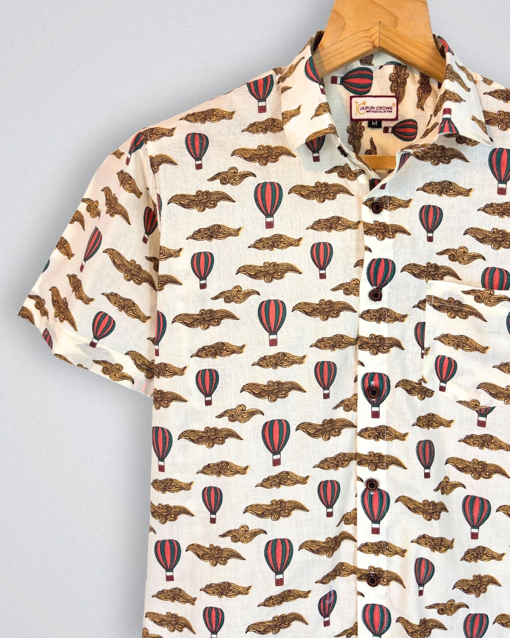 Skyward Voyage – Balloon Printed Cotton Half Sleeve - Jaipuri Crown