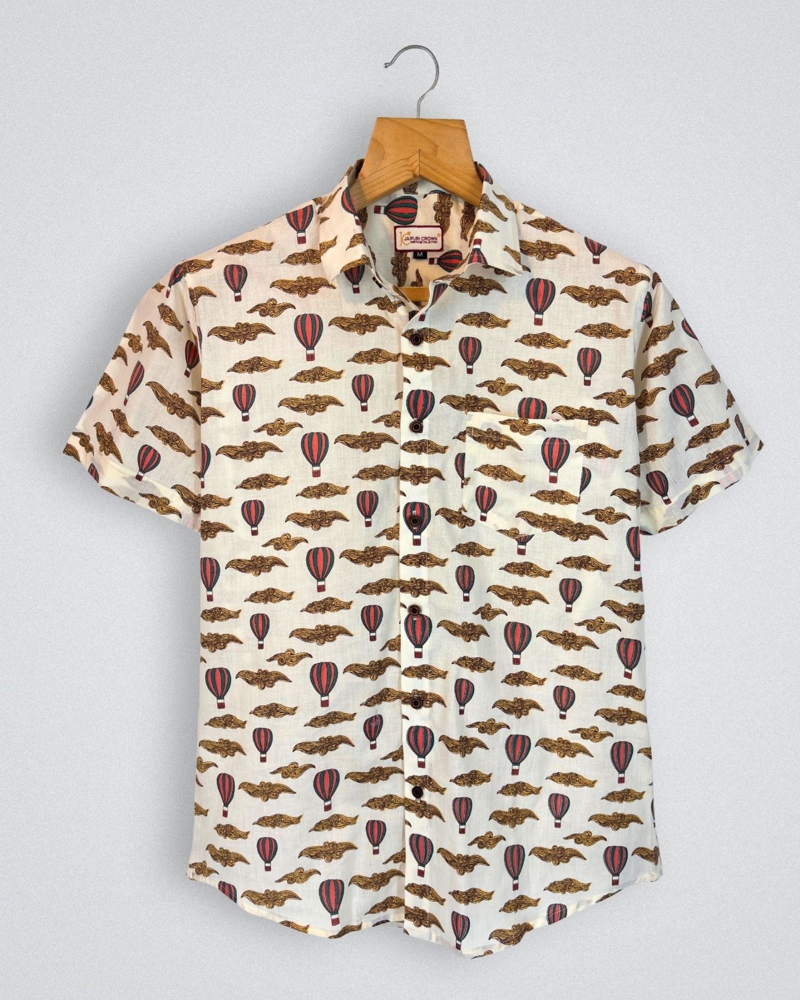 Skyward Voyage – Balloon Printed Cotton Half Sleeve - Jaipuri Crown