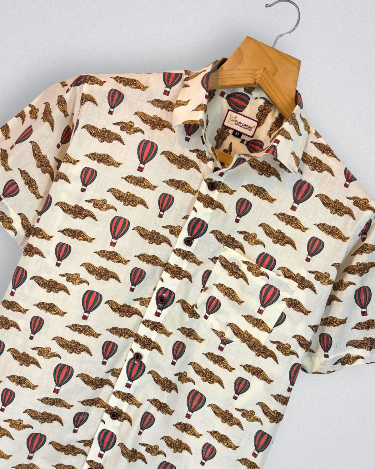 Skyward Voyage – Balloon Printed Cotton Half Sleeve - Jaipuri Crown