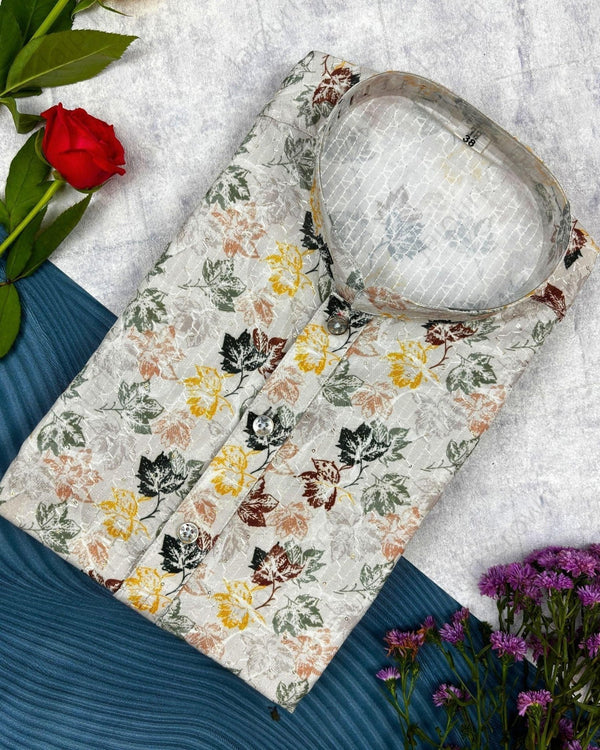Sleek Design Printed Kurta - Jaipuri Crown