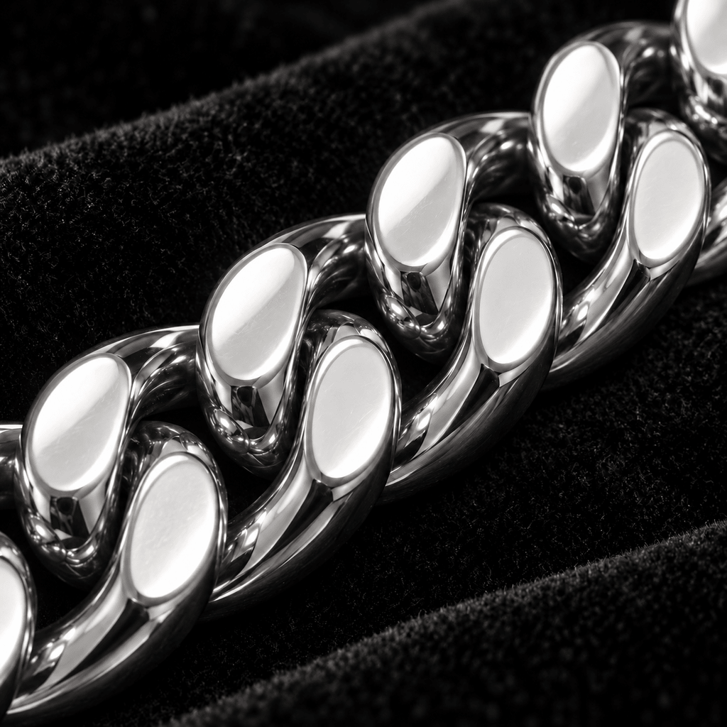 Sleek Polished Silver Men's Jewellery Bracelet - Jaipuri Crown