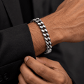 Sleek Polished Silver Men's Jewellery Bracelet - Jaipuri Crown