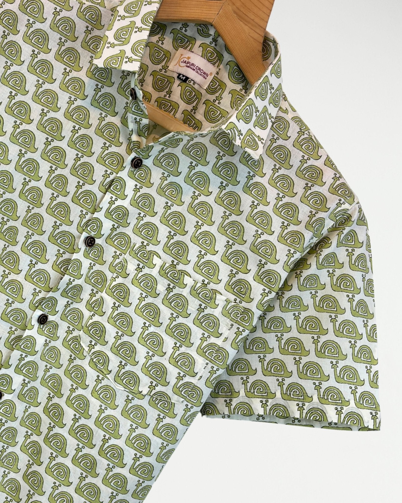 Snail Trail – Half Sleeve Cotton Shirt - Jaipuri Crown