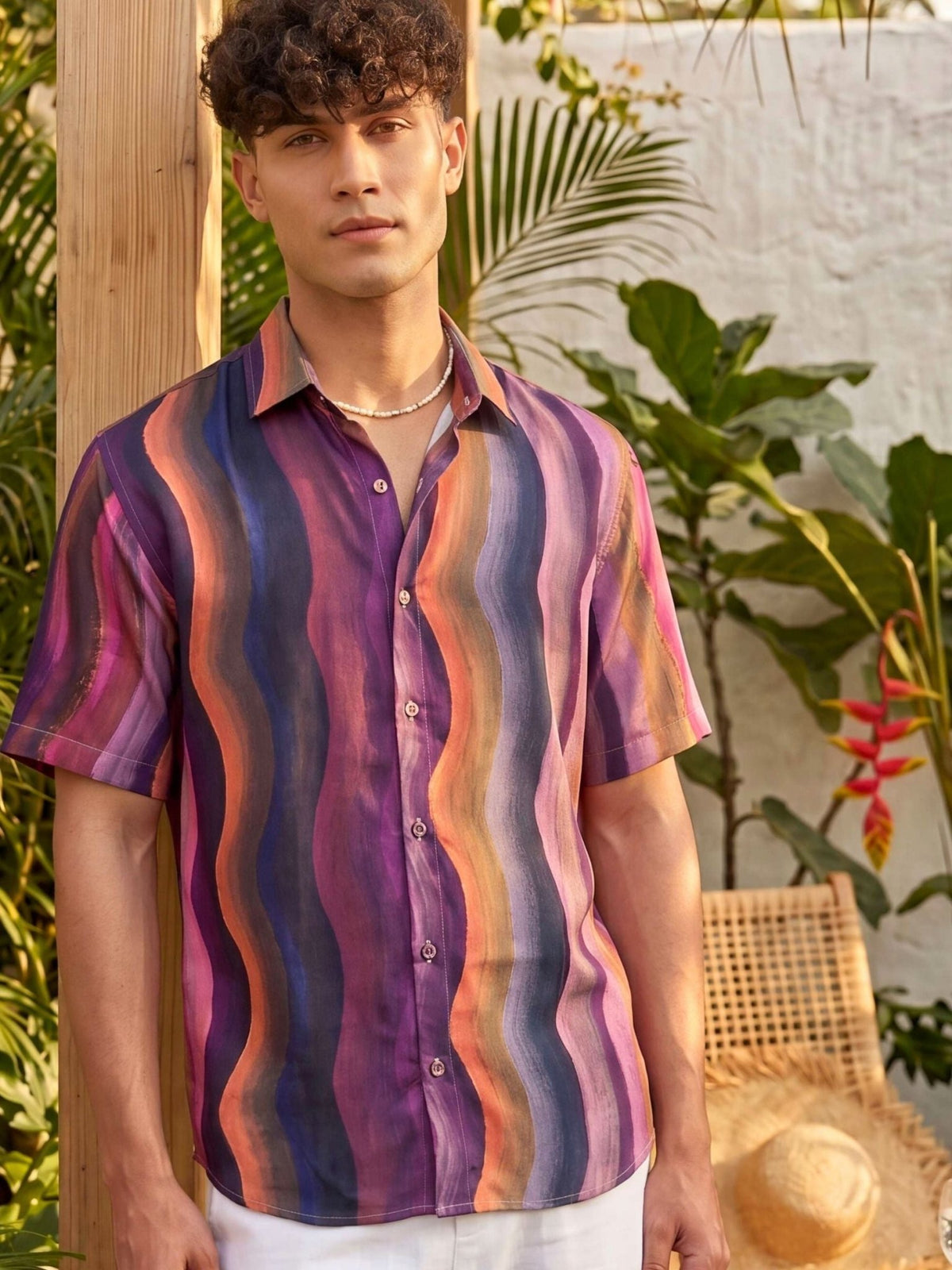 Sol Waves — Sunset Digital Printed Cotton Cambric Shirt | Jaipuri Crown - Jaipuri Crown