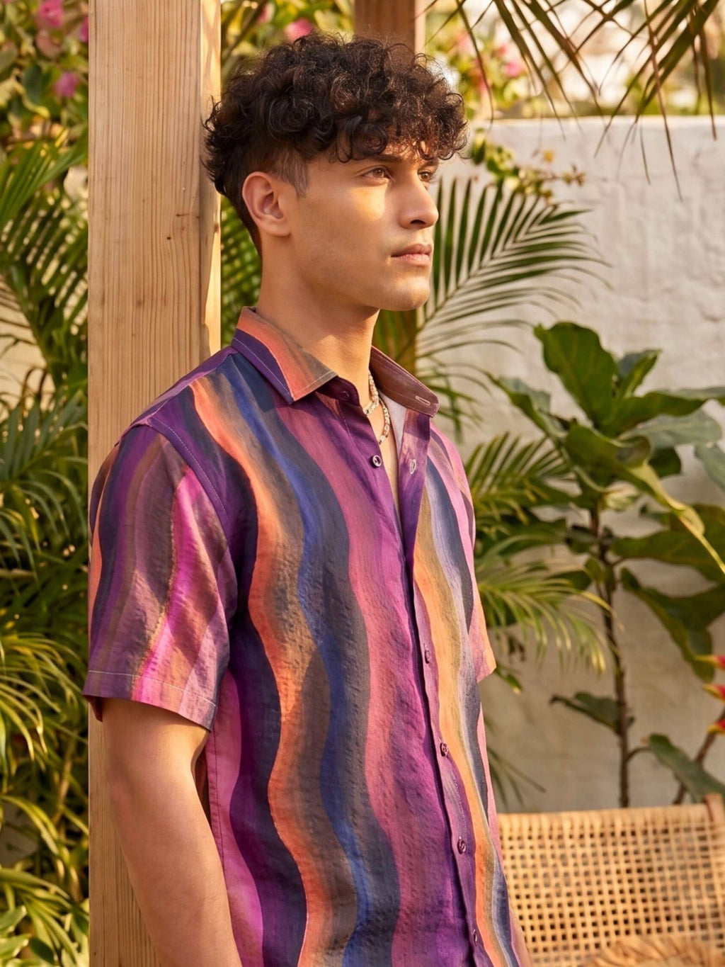 Sol Waves — Sunset Digital Printed Cotton Cambric Shirt | Jaipuri Crown - Jaipuri Crown