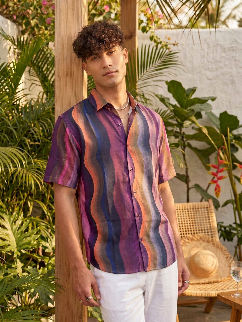 Sol Waves — Sunset Digital Printed Cotton Cambric Shirt | Jaipuri Crown - Jaipuri Crown