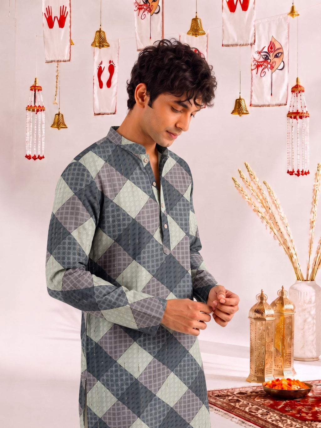 Sparkling Golden Work Kurta - Jaipuri Crown