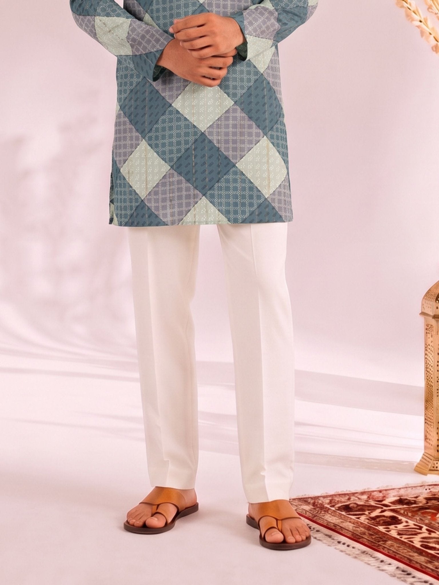 Sparkling Golden Work Kurta - Jaipuri Crown