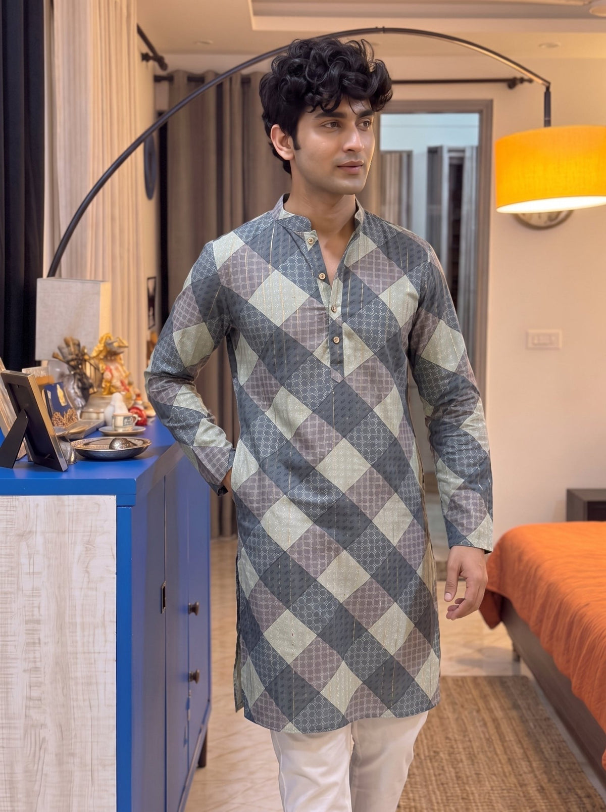 Sparkling Golden Work Kurta - Jaipuri Crown