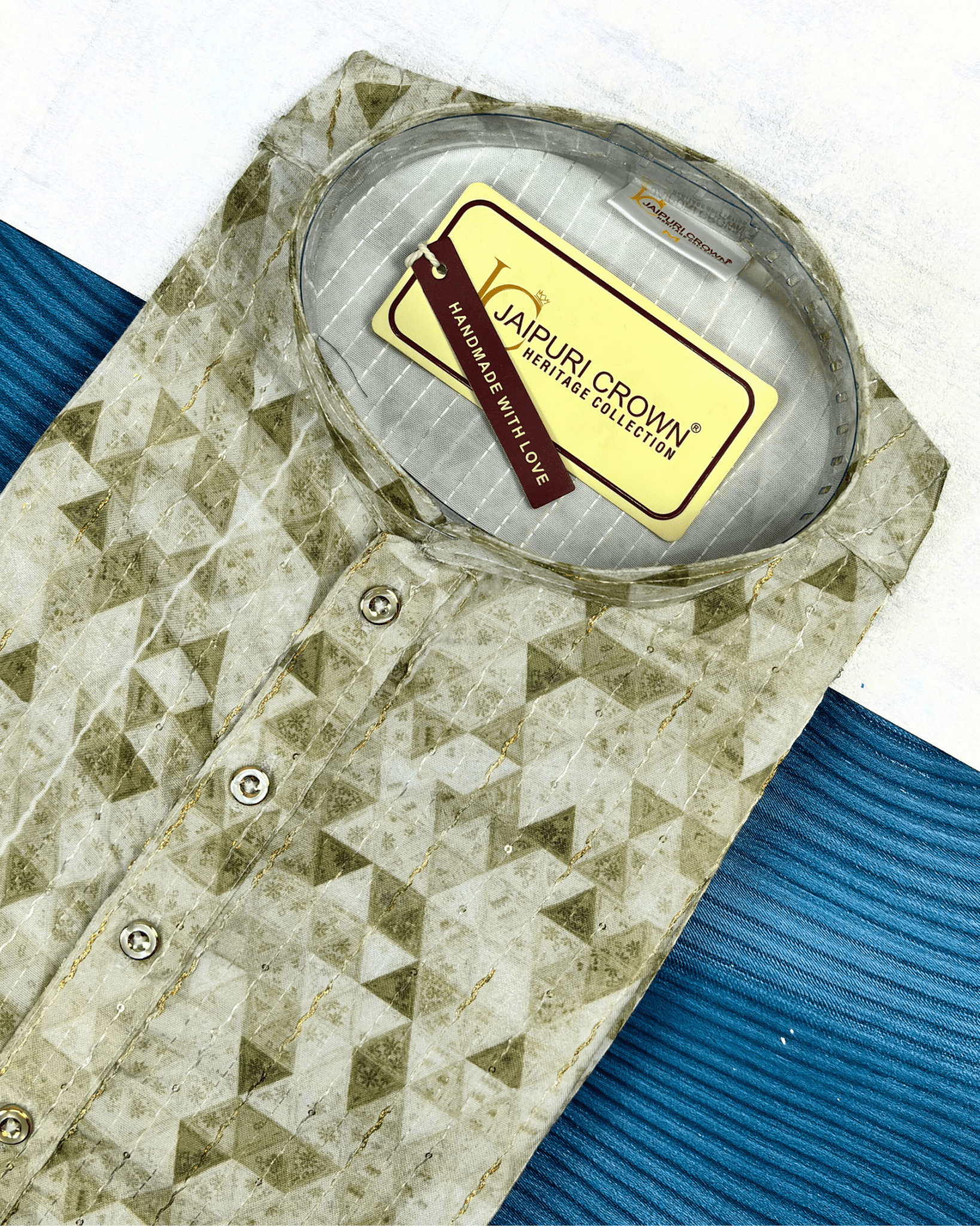 Stunning Golden Work Kurta - Jaipuri Crown