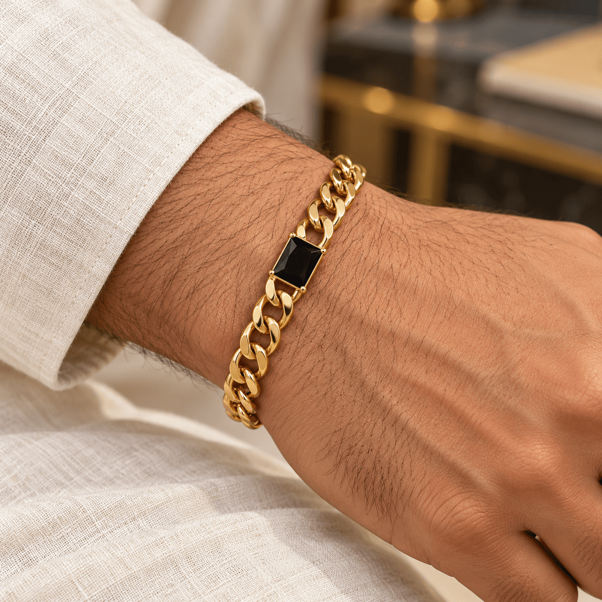 Stylish Gold Bracelet - Men's Jewellery - Jaipuri Crown