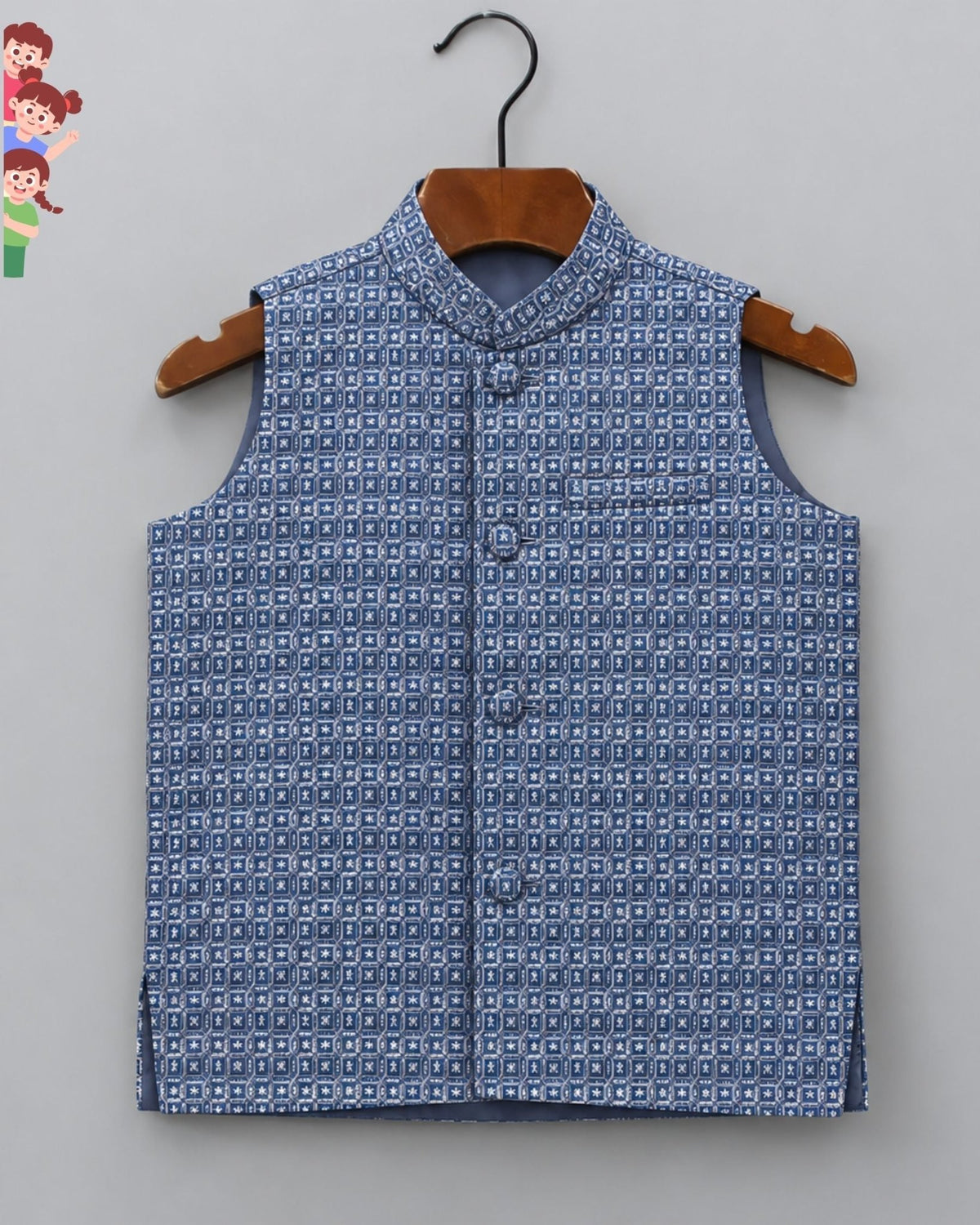 Stylish Kid's Nehru Jacket - Jaipuri Crown