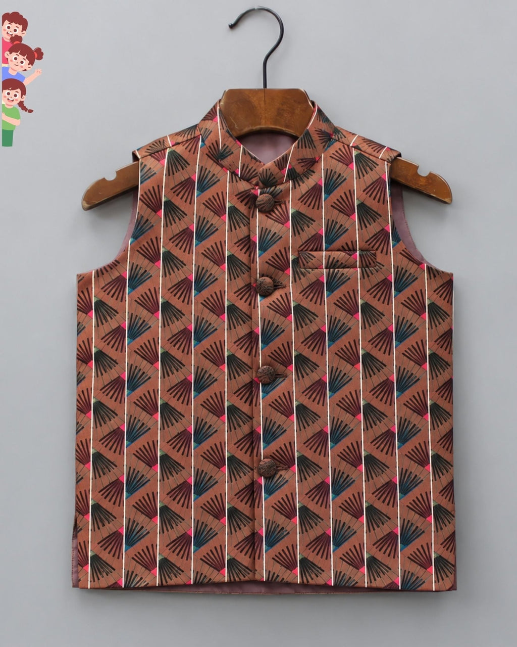 Stylish Kid's Nehru Jacket - Jaipuri Crown