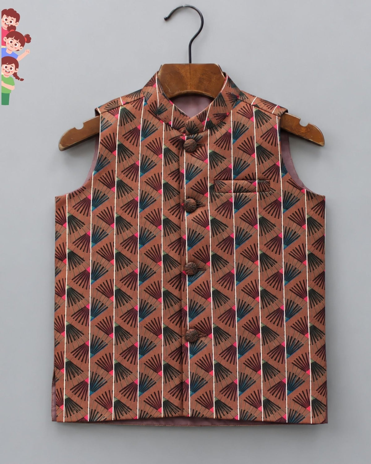 Stylish Kid's Nehru Jacket - Jaipuri Crown