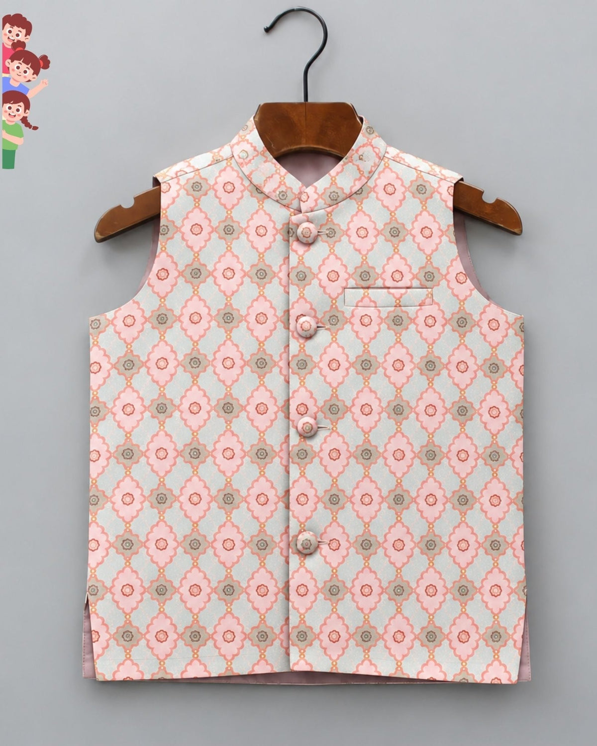 Stylish Kid's Nehru Jacket - Jaipuri Crown