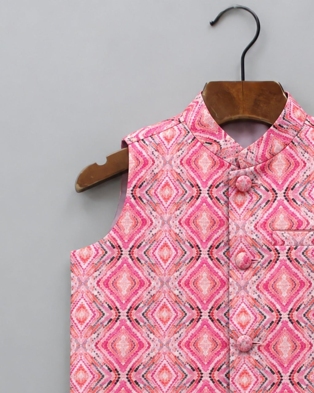 Stylish Kid's Nehru Jacket in Vibrant Prints - Jaipuri Crown